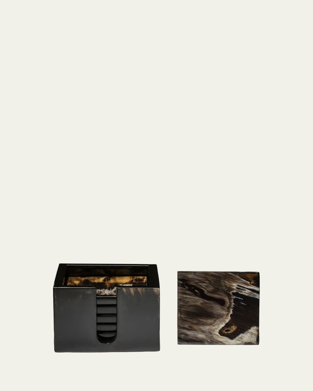 Horn Veneer Coasters, Set of 6
